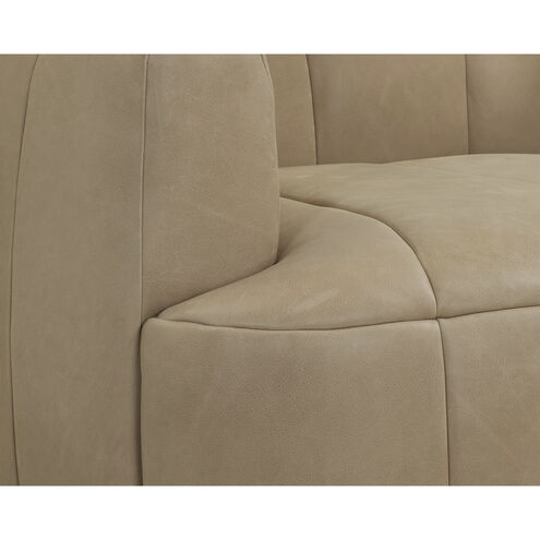 Tadeo Dark Brown / Sahara Sand Leather Swivel Lounge Chair, Swivel